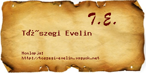 Tószegi Evelin névjegykártya